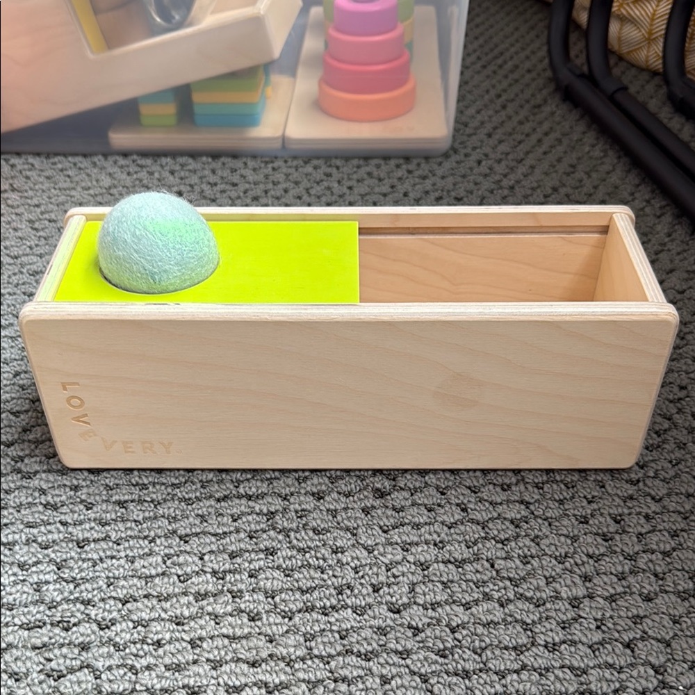 Lovevery Wooden Sliding Top Box with Ball